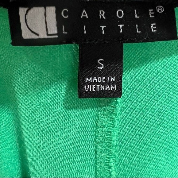 Carol Little Kelly green and navy ruched tie side dress size small - Picture 6 of 7